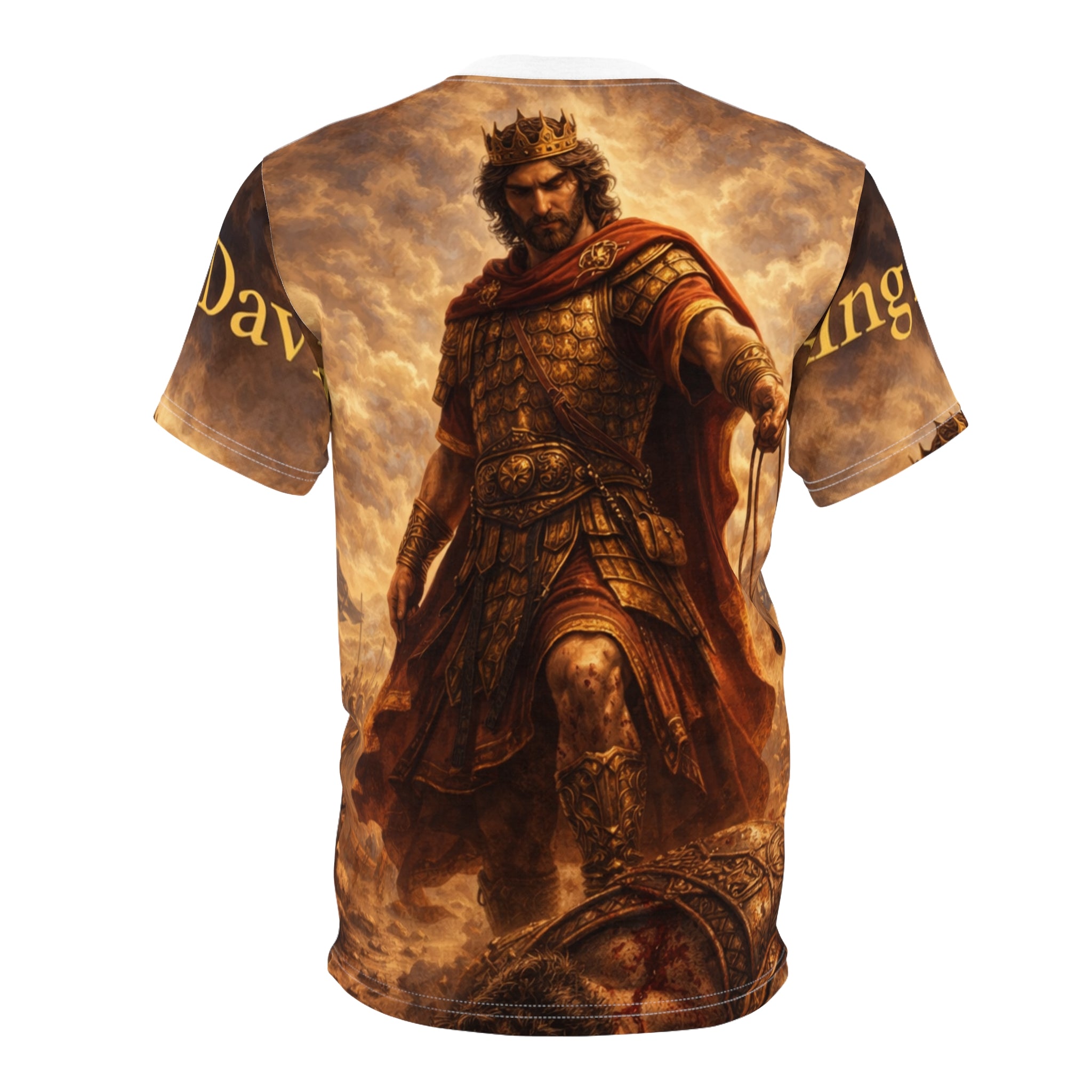 Biblical King David vs Goliath — King David Artwork All‑Over Print Tee