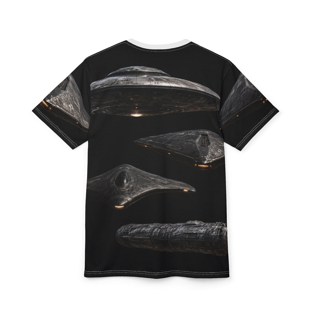 UFO Spaceship Forbidden History – Alien UFO Front Print T‑Shirt