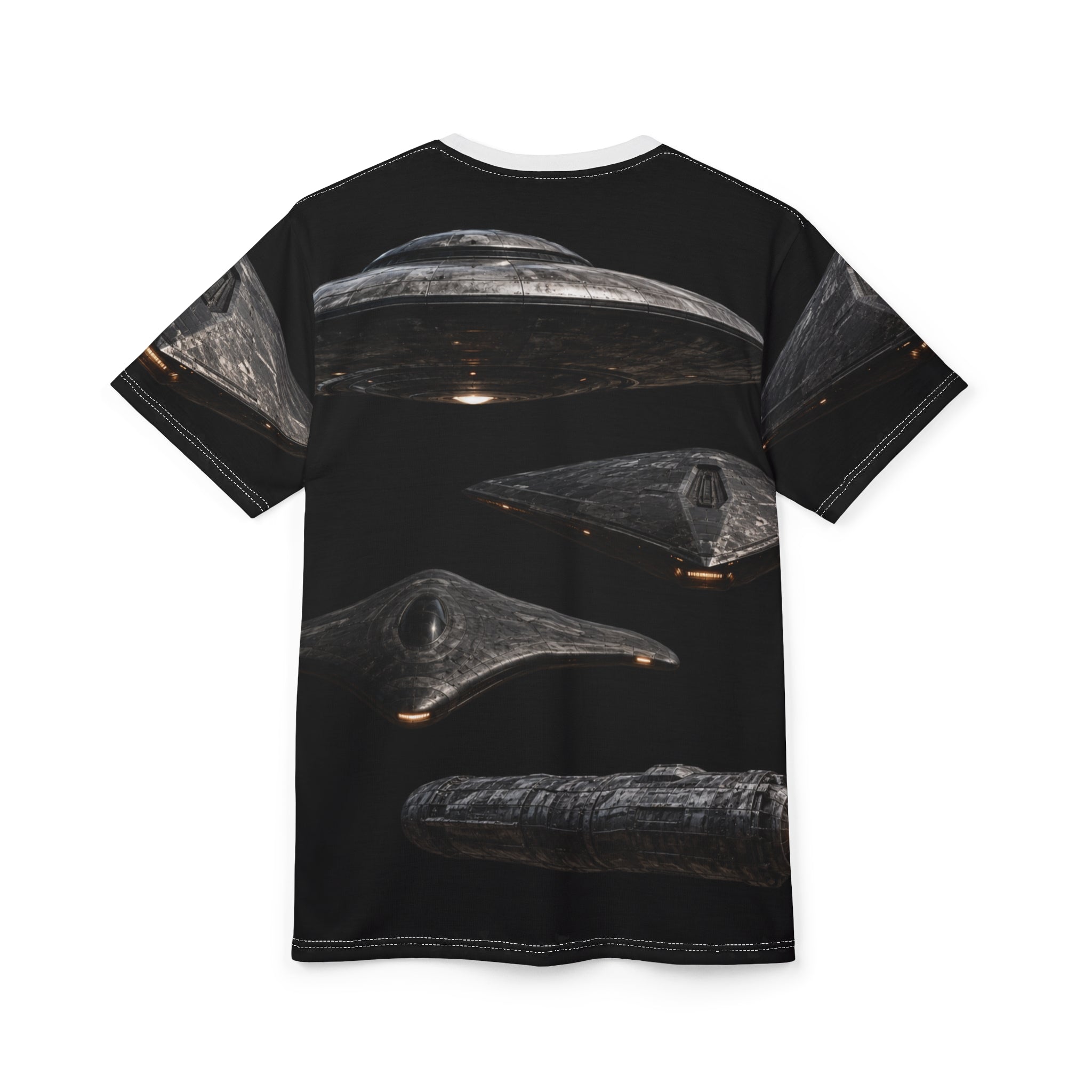 UFO Spaceship Forbidden History – Alien UFO Front Print T‑Shirt