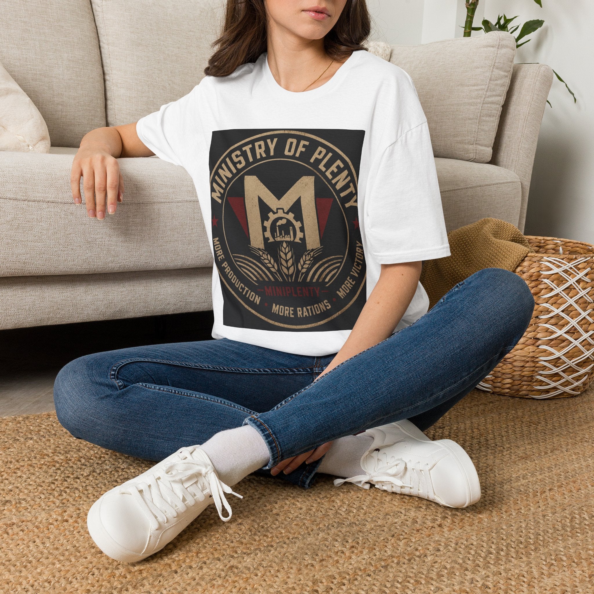 Ministry of Plenty T-Shirt | Miniplenty Emblem | Inspired by George Orwell’s 1984 | Dystopian Literary Apparel