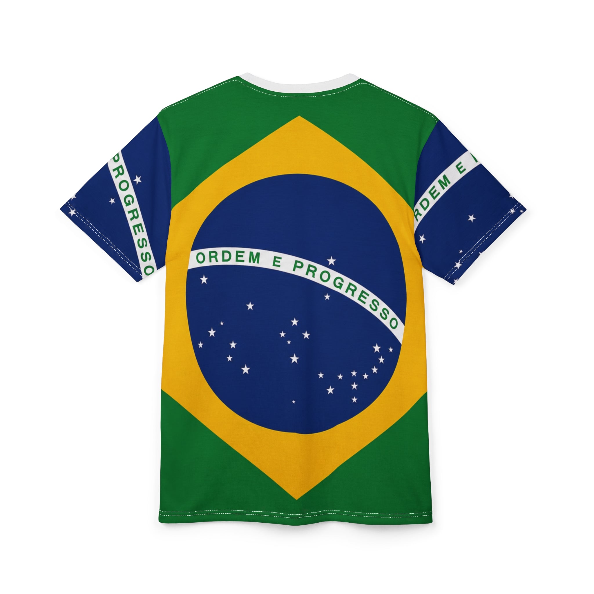 Brazil Flag T-Shirt — Ordem e Progresso All-Over Print Tee