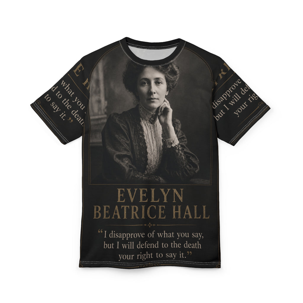 Evelyn Beatrice Hall Portrait Tee — "I disapprove of what you say, but I will defend to the death your right to say it."