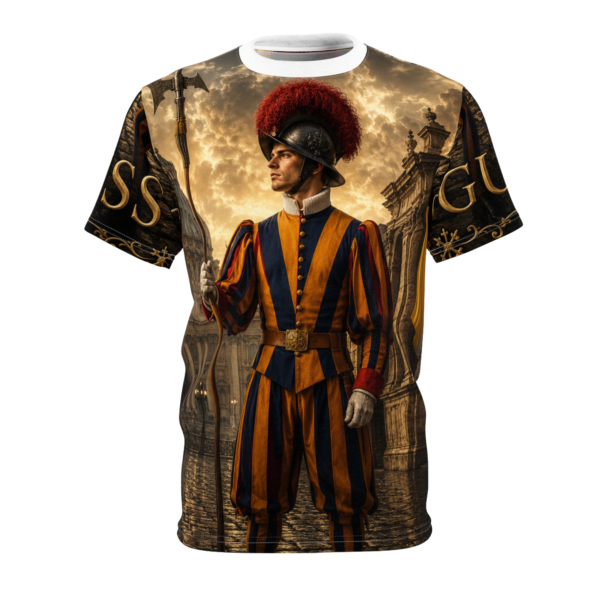 Swiss Guard Print Tee — Vatican Swiss Guard All-Over-Print T‑Shirt