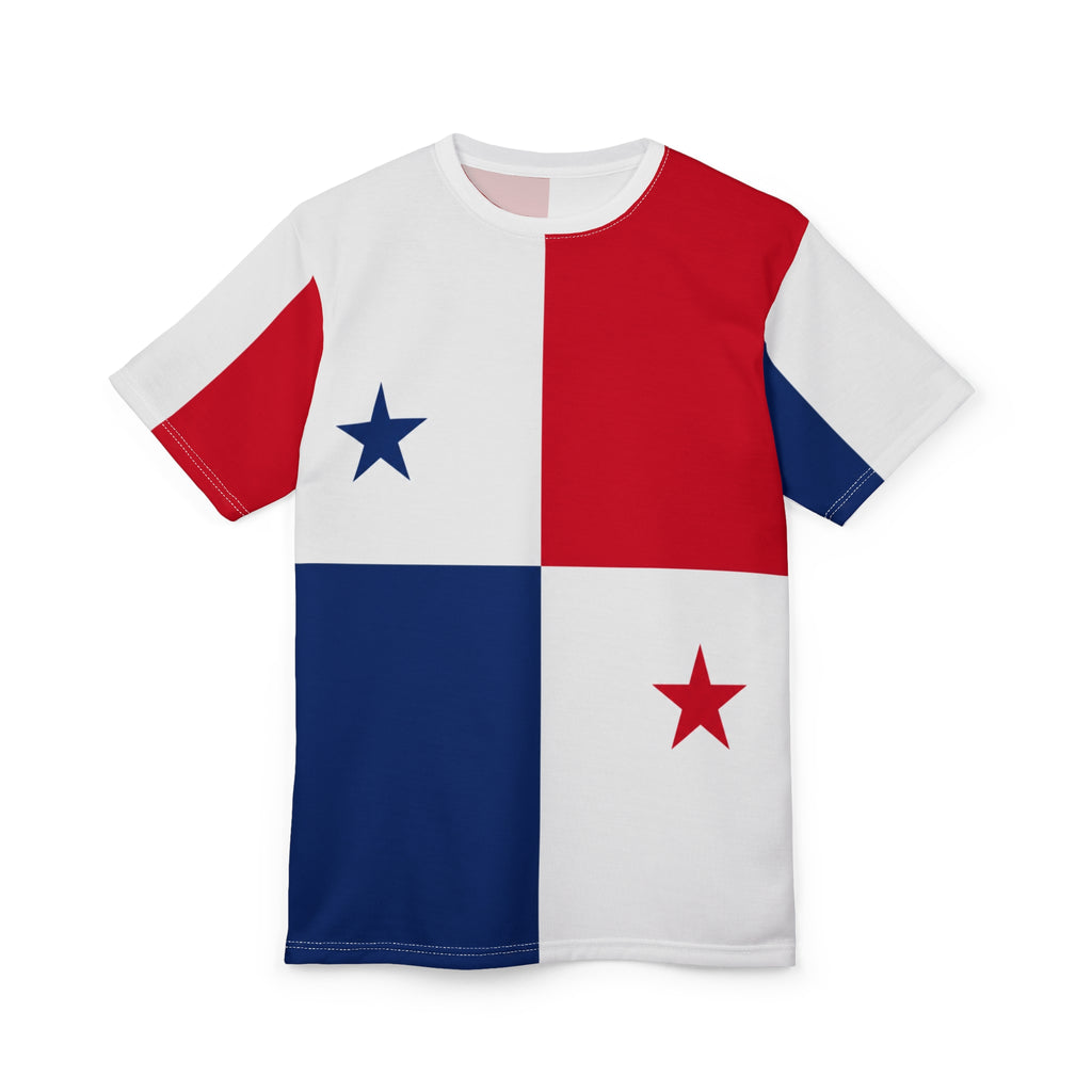 Panama Flag Graphic Tee — Red White Blue Stars All-Over Print