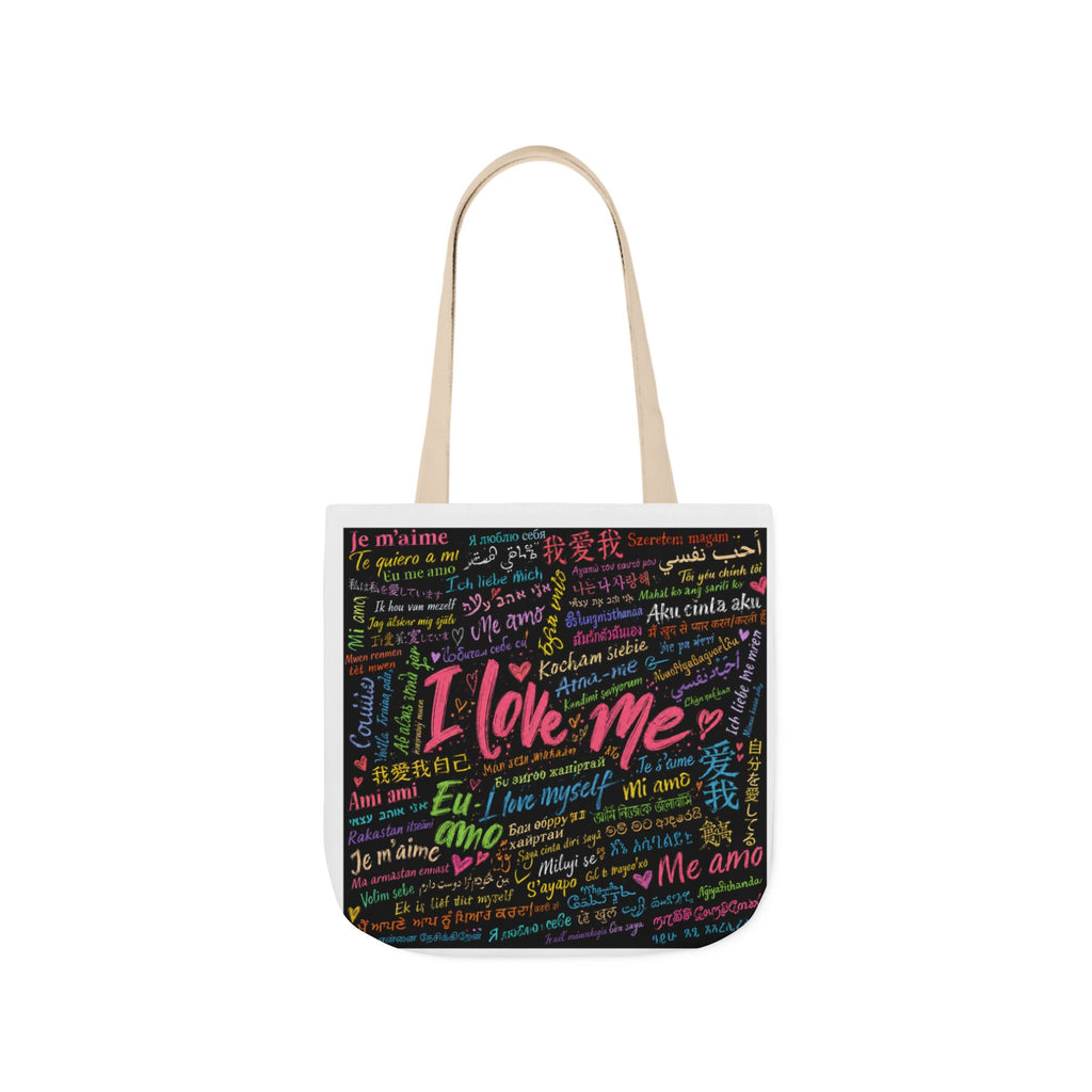Tote Bag — "I Love Me" Multilingual Self-Love Canvas Tote