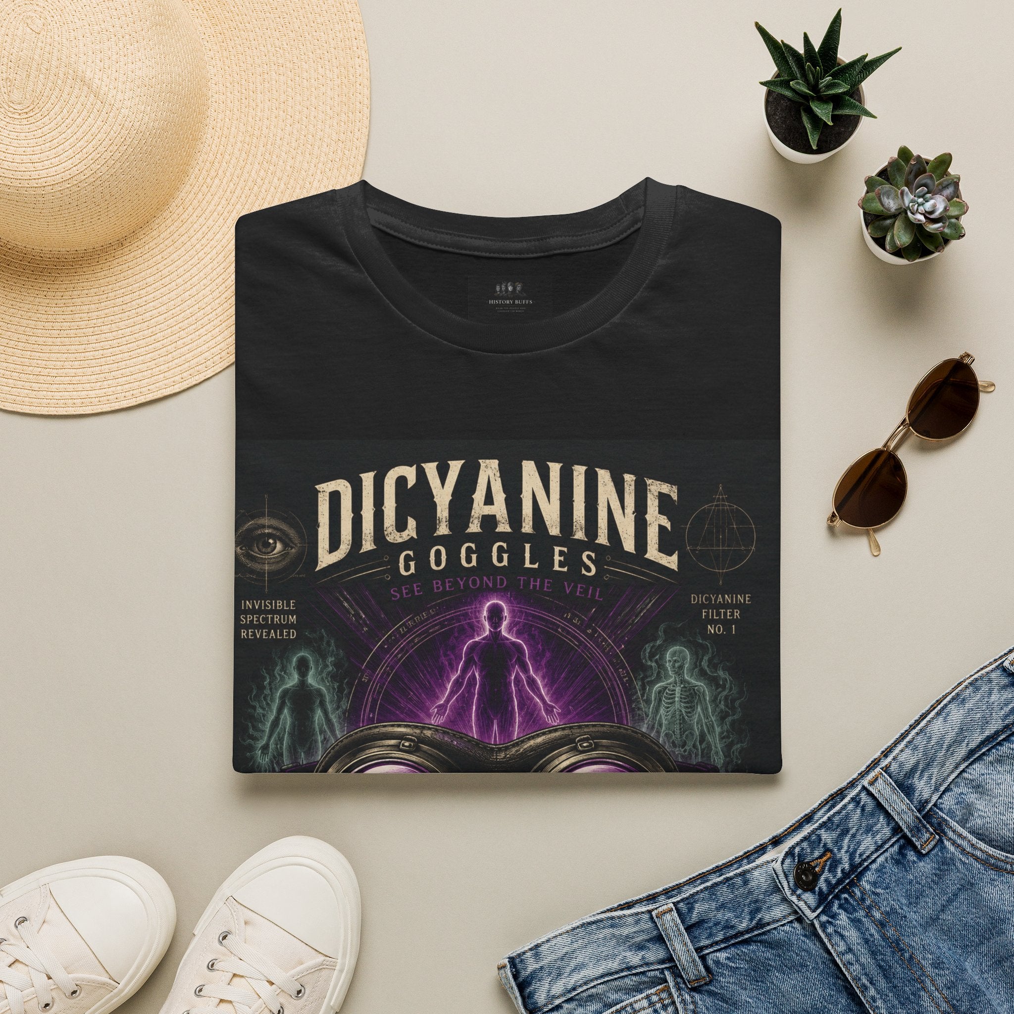 Dicyanin Goggles – See Beyond the Veil | Forbidden History T-Shirt