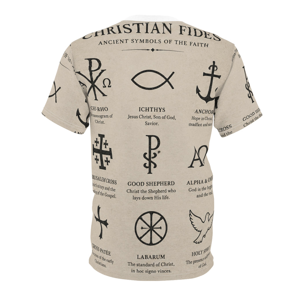 Christian Fides Codex Tee — Ancient Symbols of the Faith