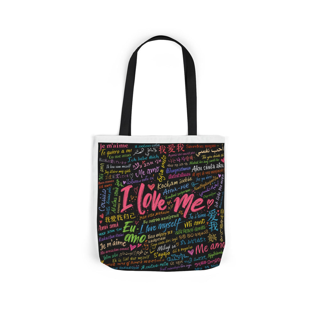 Tote Bag — "I Love Me" Multilingual Self-Love Canvas Tote