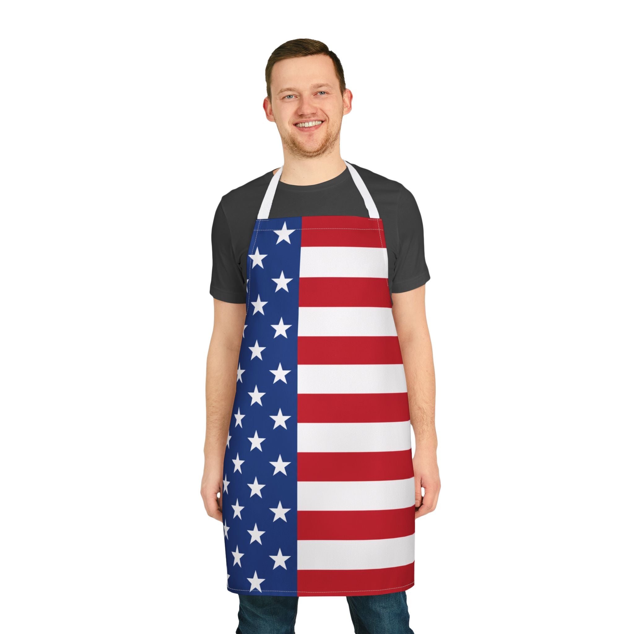 American Flag Apron — Patriotic USA Kitchen Apron for 4th of July, BBQs & Cooking