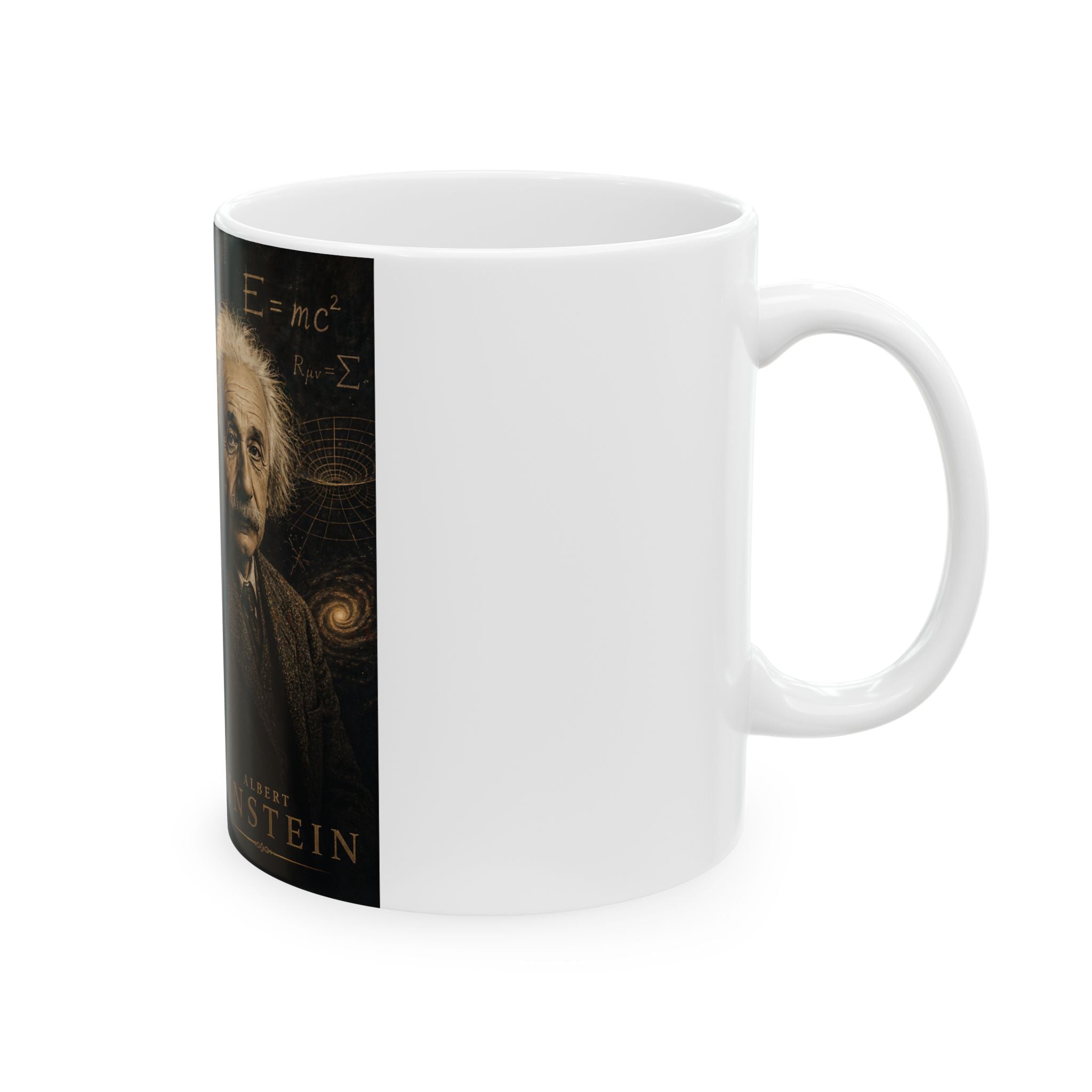 Tesla & Einstein Portrait Ceramic Mug — Vintage Scientist Coffee Cup (11oz, 15oz)