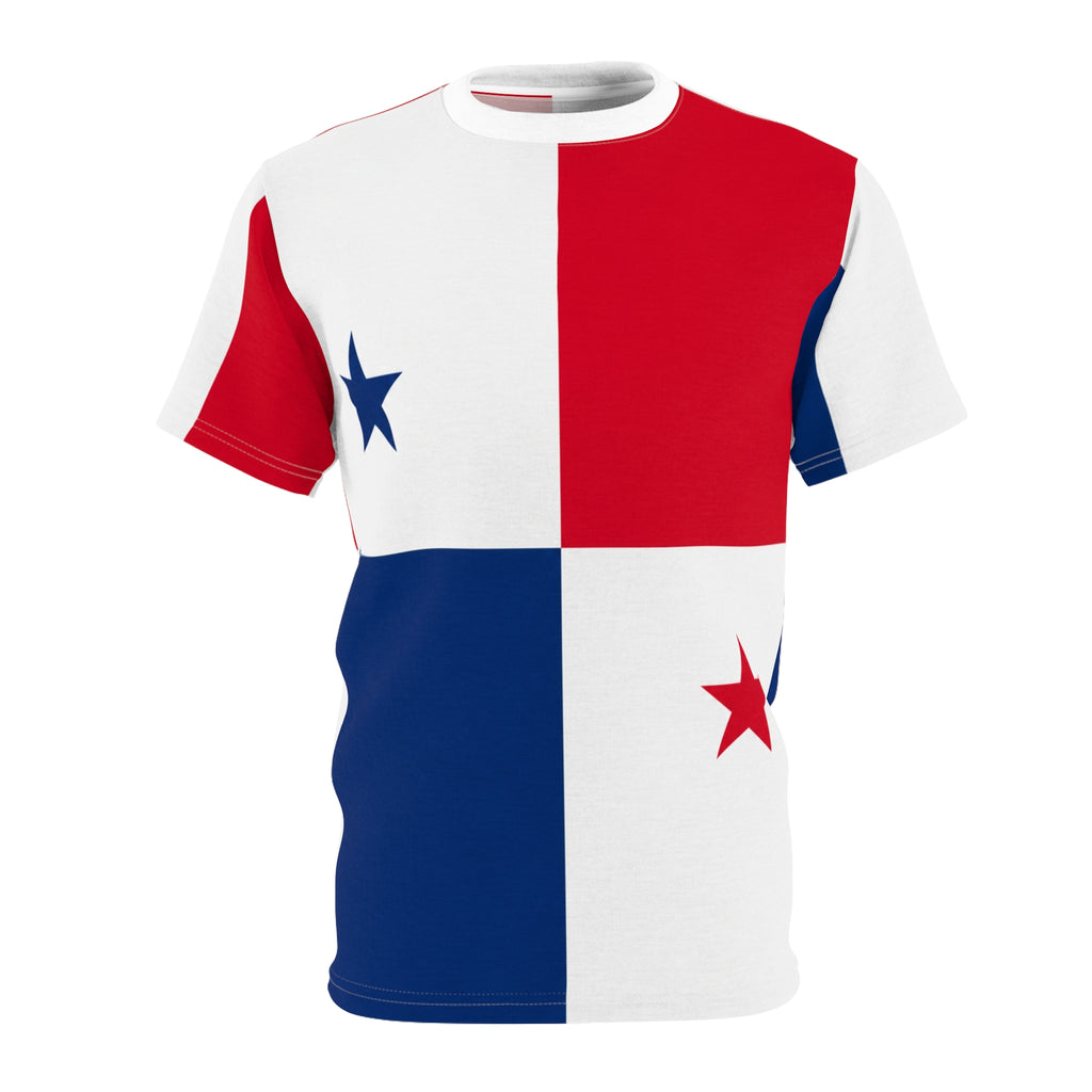 Panama Flag Graphic Tee — Red White Blue Stars All-Over Print