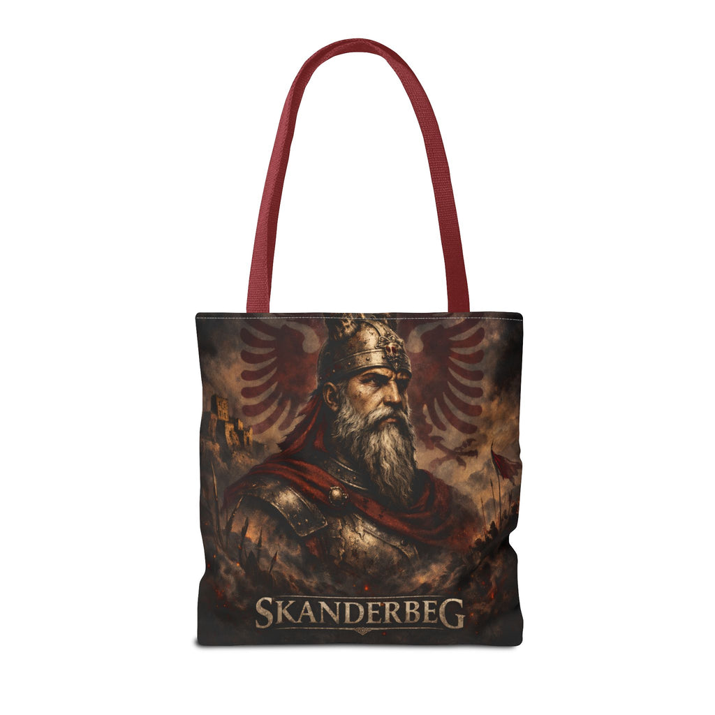 Skanderbeg Historical Portrait Tote Bag – Albanian Hero Armor Design