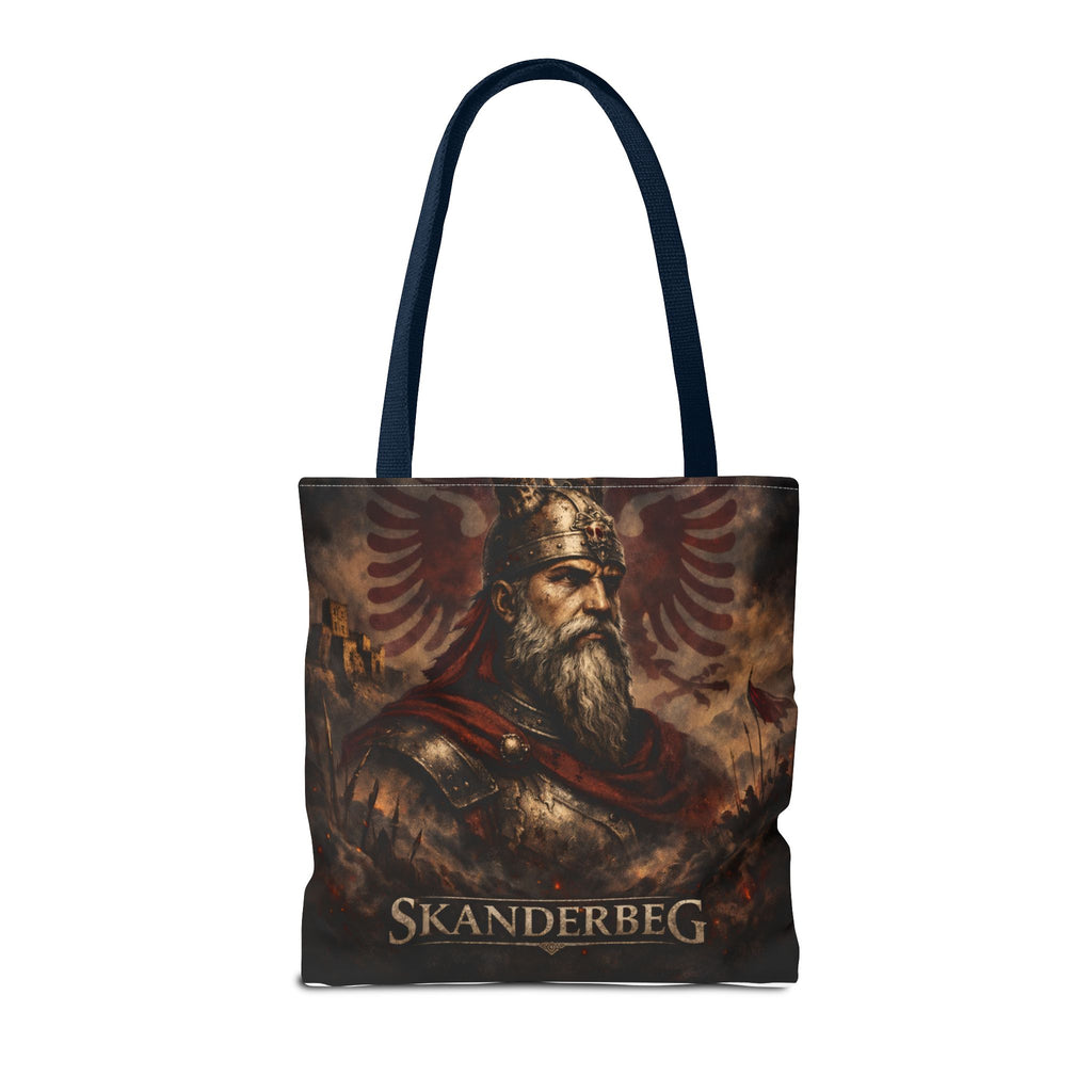 Skanderbeg Historical Portrait Tote Bag – Albanian Hero Armor Design