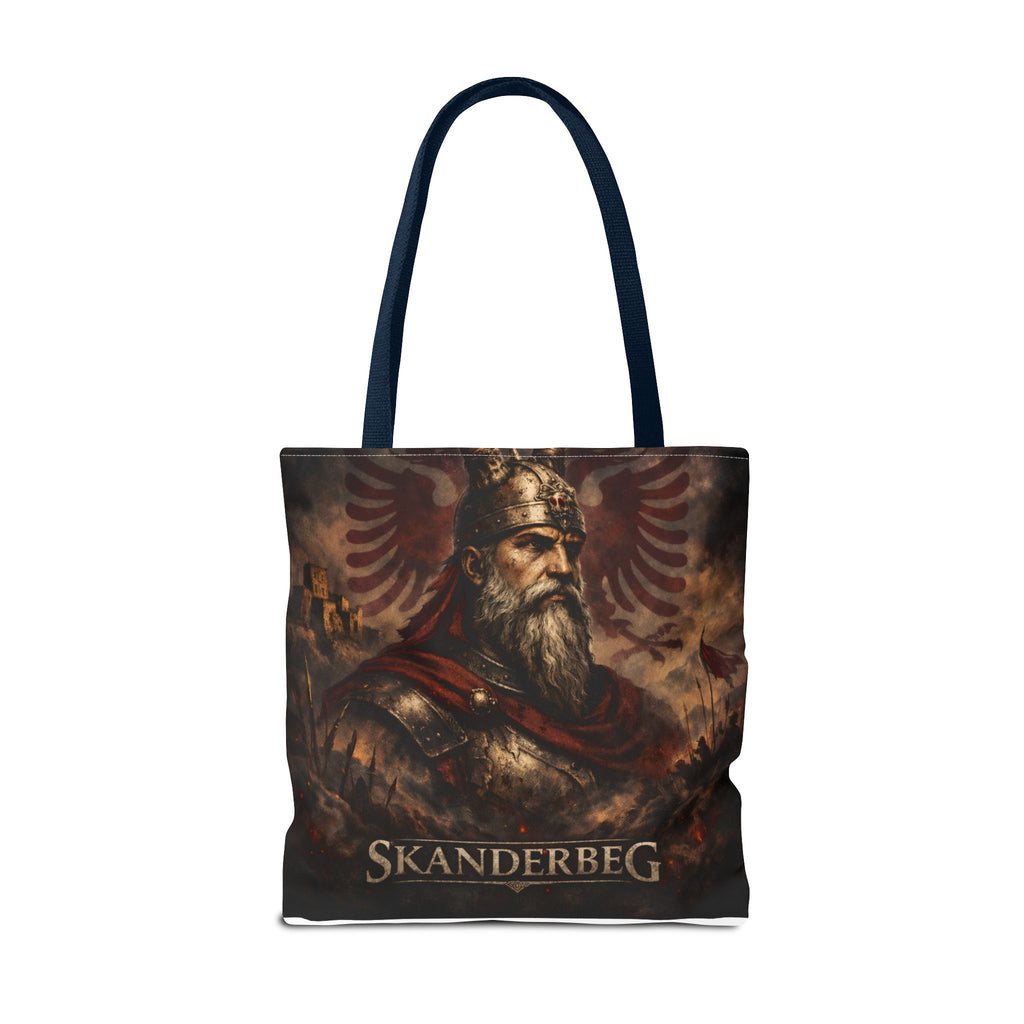 Skanderbeg Historical Portrait Tote Bag – Albanian Hero Armor Design