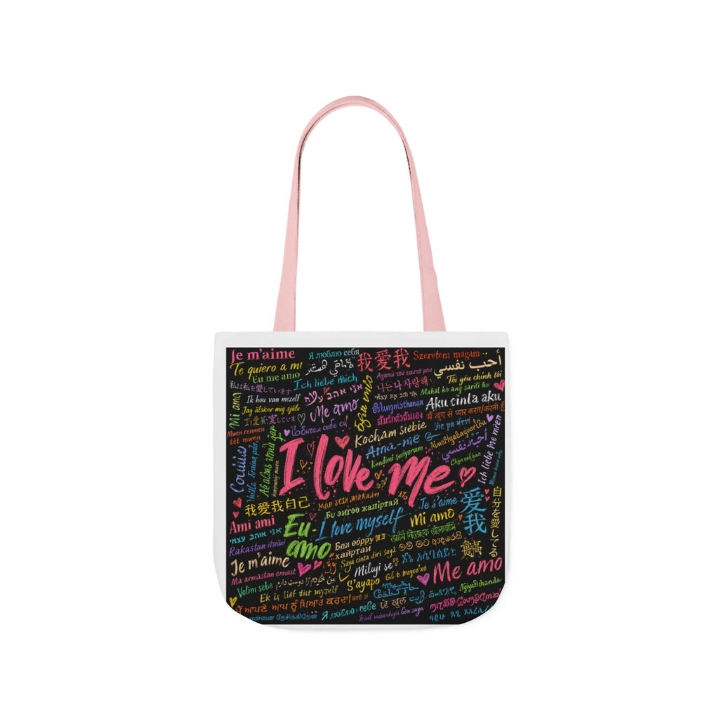 Tote Bag — "I Love Me" Multilingual Self-Love Canvas Tote