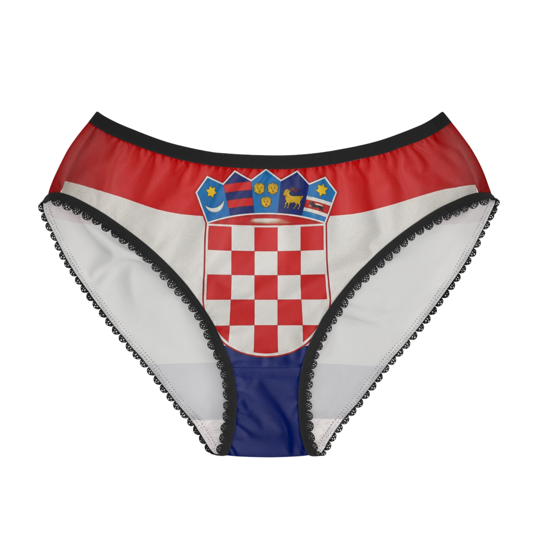 Croatia Flag Women's Briefs - Red White Blue Checkerboard Underwear