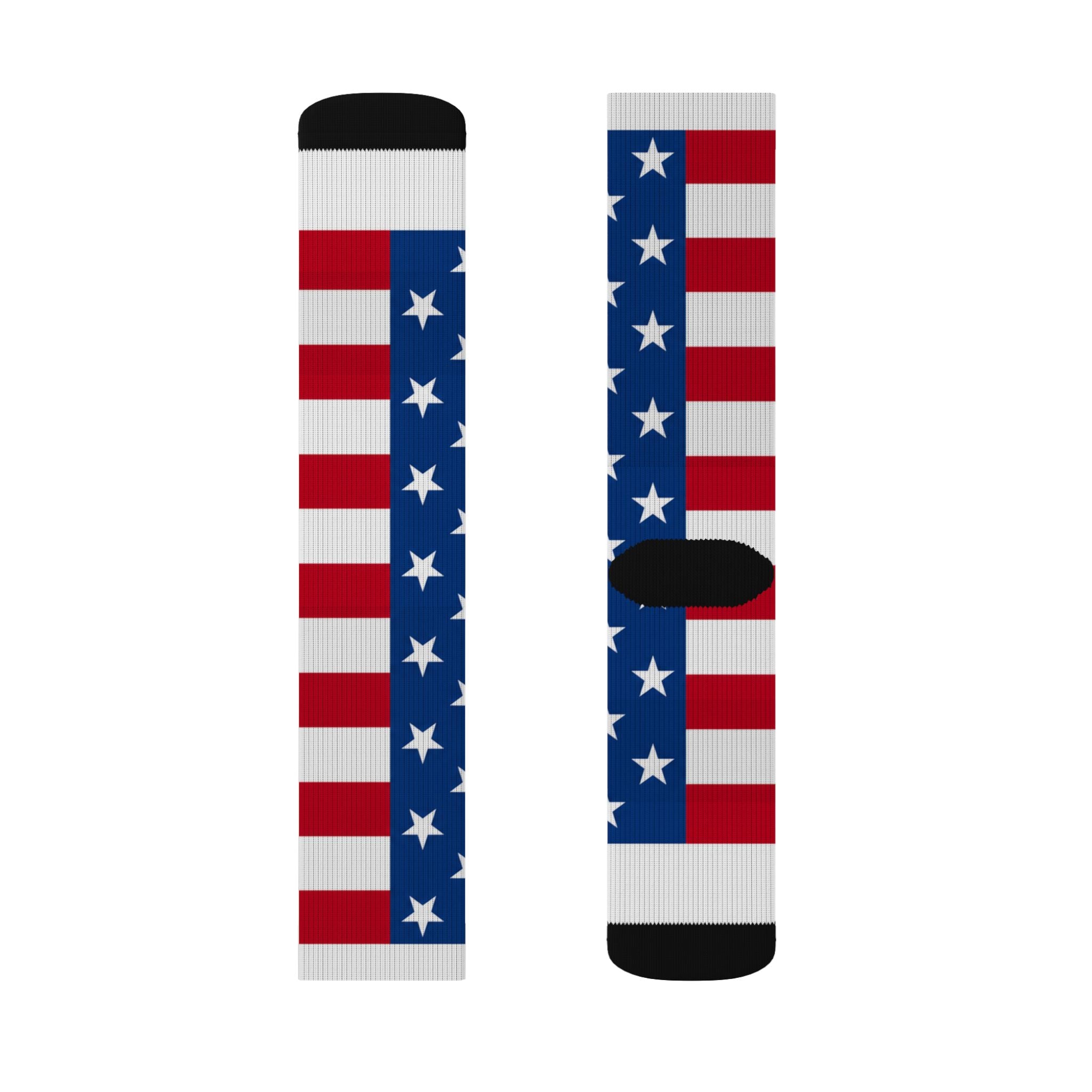 American Flag Sublimation Socks — Patriotic Stars & Stripes Crew Socks for 4th of July
