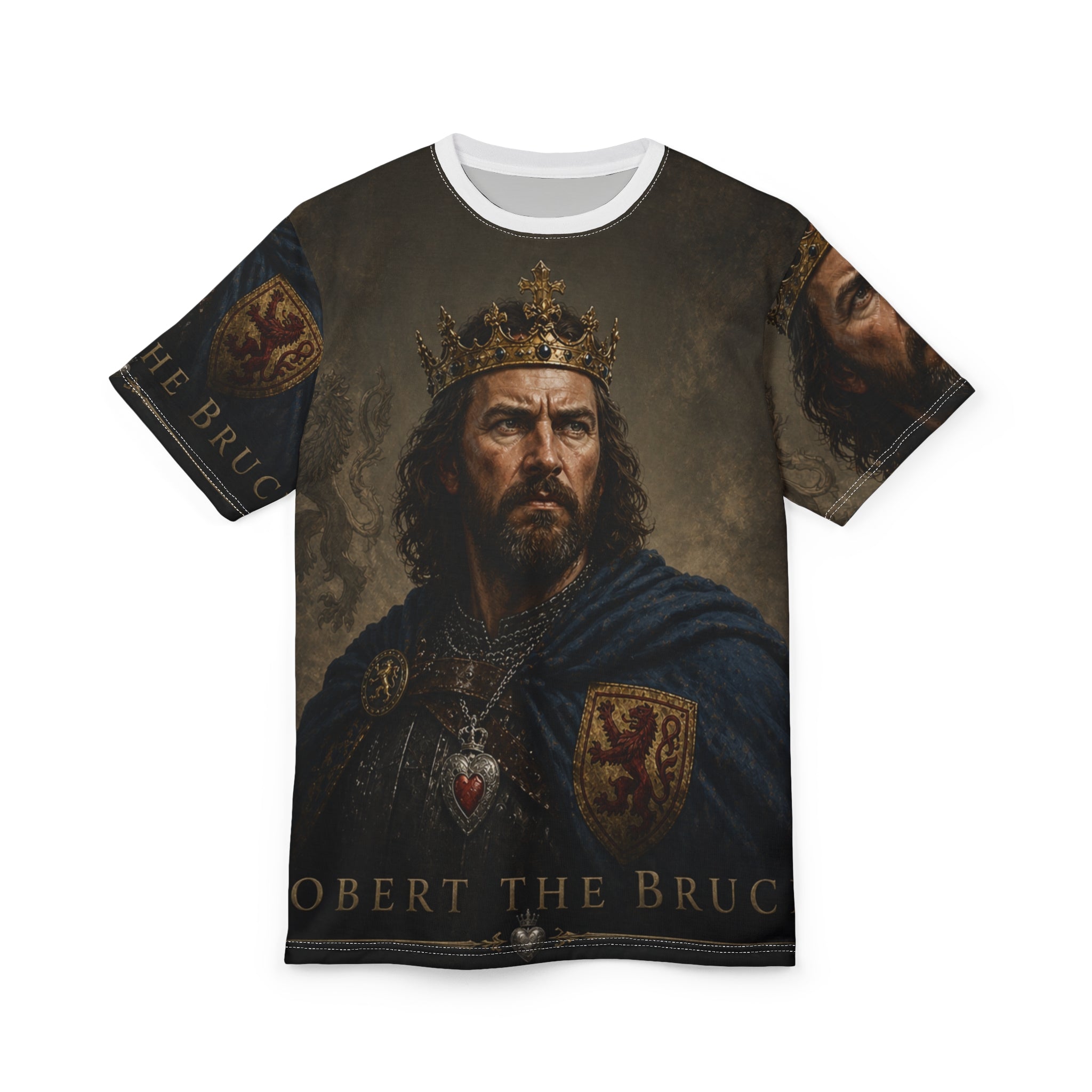 Robert the Bruce Portrait Tee — Medieval King All-Over Print T-Shirt