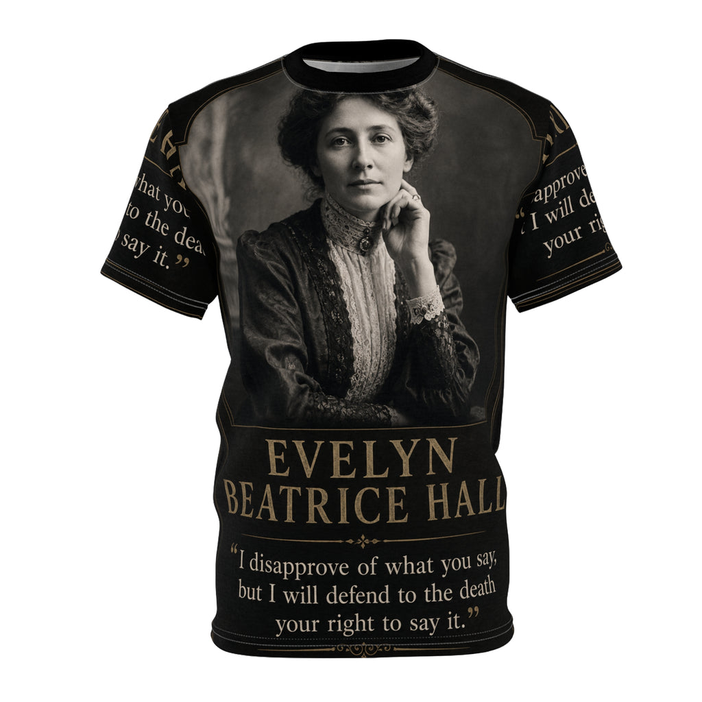Evelyn Beatrice Hall Portrait Tee — "I disapprove of what you say, but I will defend to the death your right to say it."