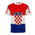Croatia Flag All-Over Print Tee — Croatian Coat of Arms Patriotic Shirt