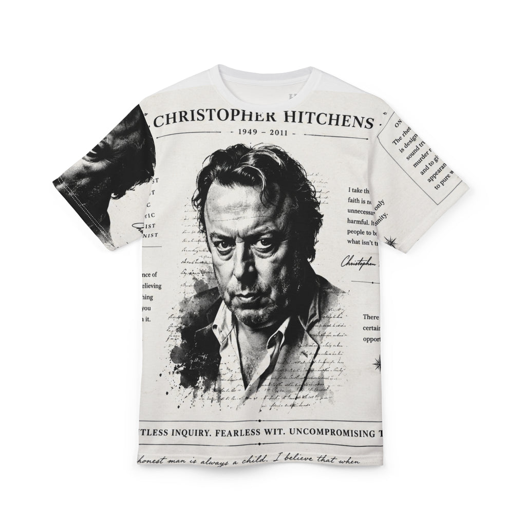 Christopher Hitchens "RELENTLESS INQUIRY"– Portrait & Quotes All-Over Print