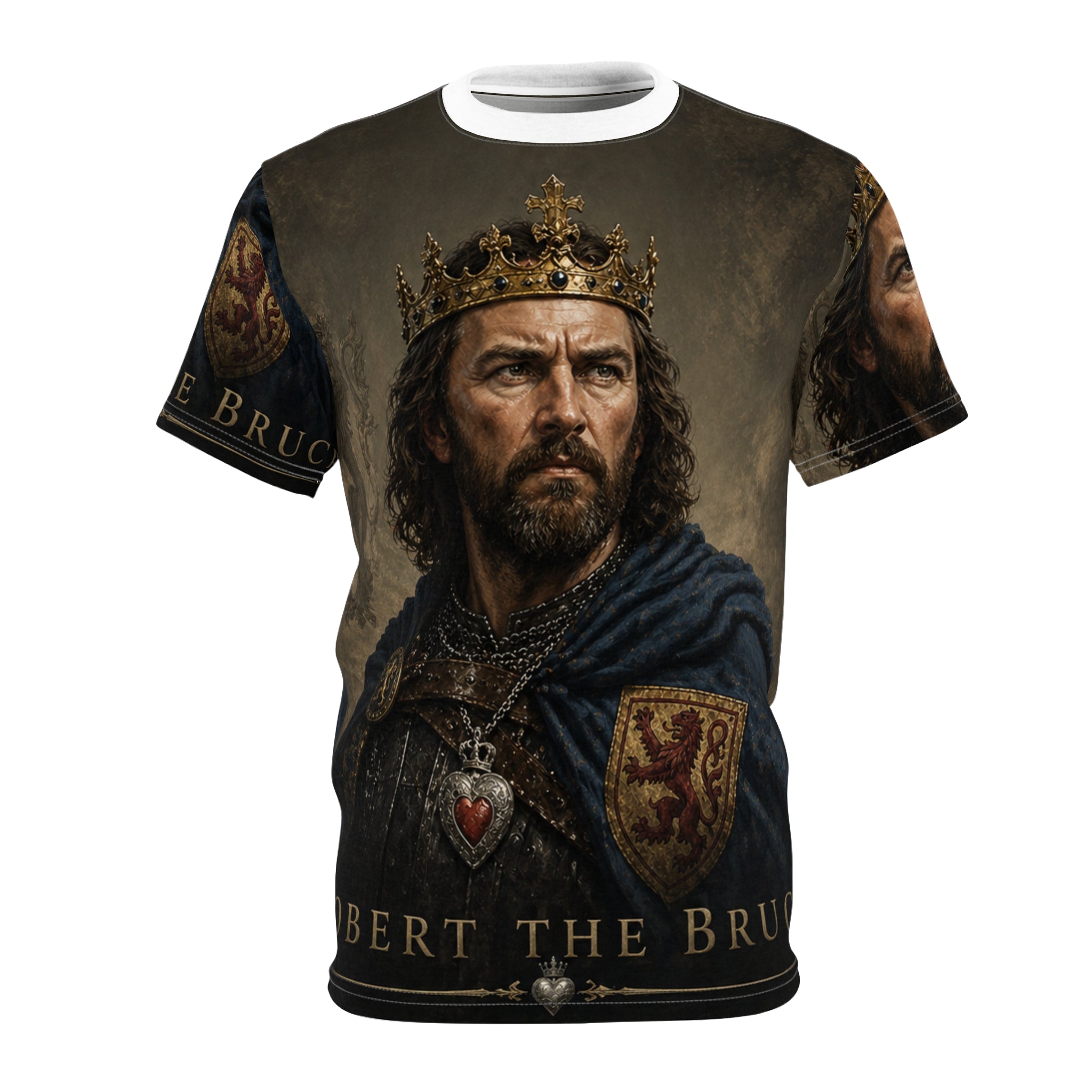 Robert the Bruce Portrait Tee — Medieval King All-Over Print T-Shirt