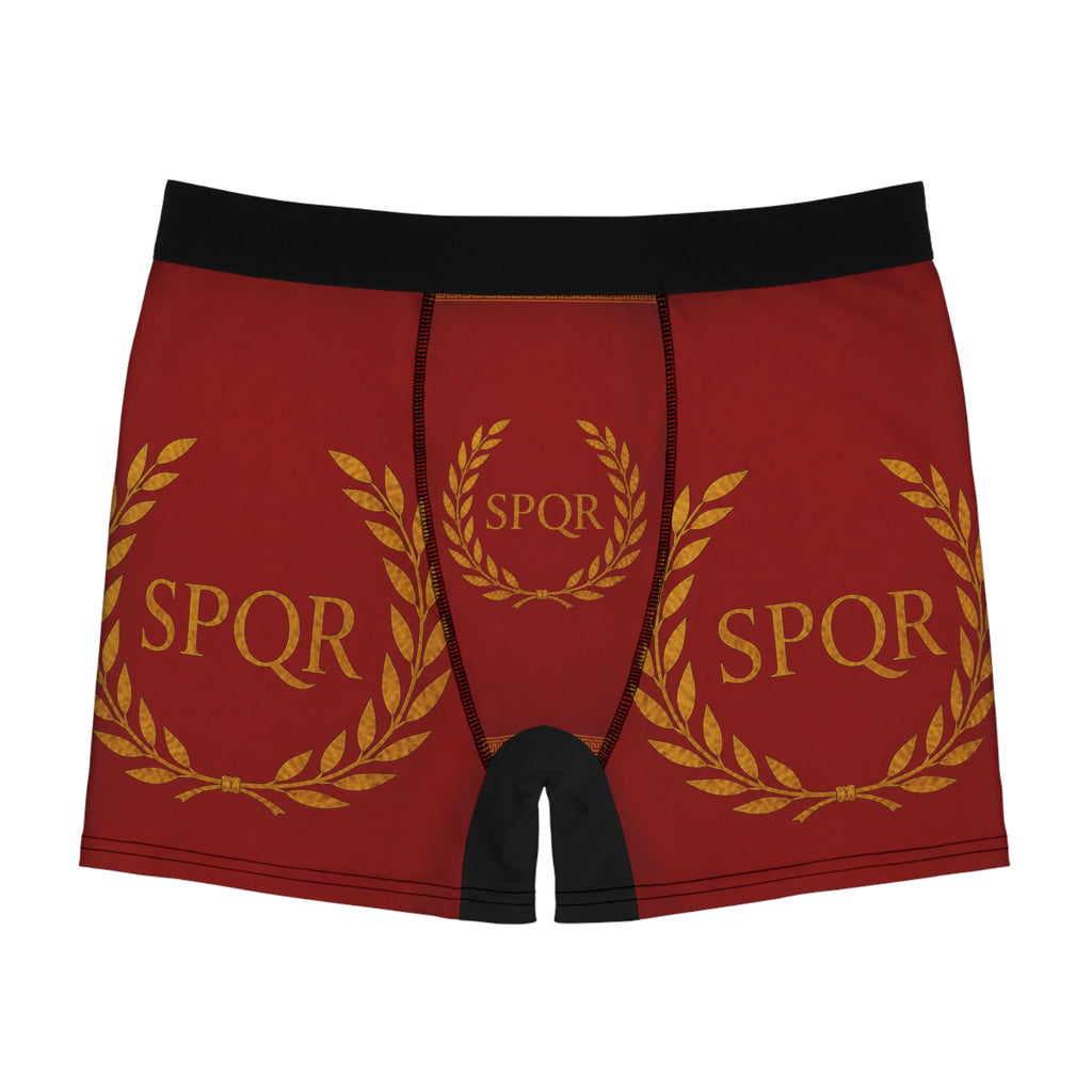 SPQR Roman Laurel Boxer Briefs — Men's Red Athletic Undergarment