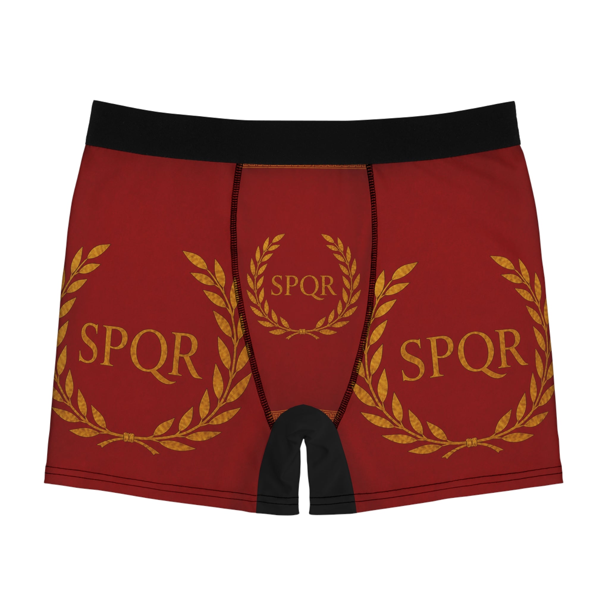 SPQR Roman Laurel Boxer Briefs — Men's Red Athletic Undergarment