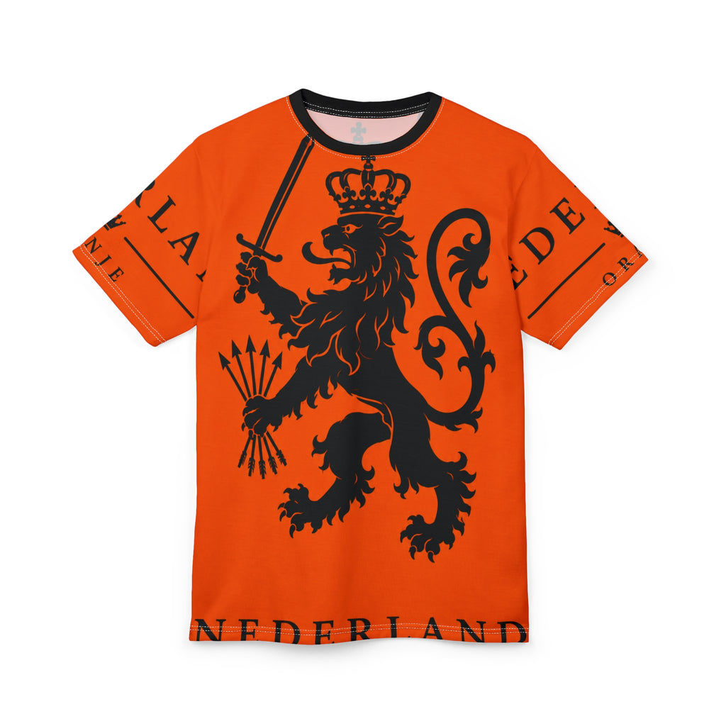 Orange Netherlands Lion Graphic Tee — Koninglijk Nederland AOP Shirt