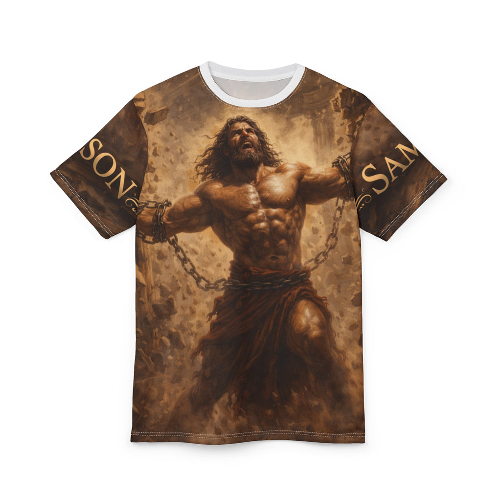 Samson – The Strength of God | Biblical Warrior Wrap-Around Tee