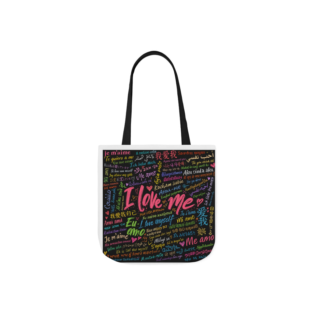 Tote Bag — "I Love Me" Multilingual Self-Love Canvas Tote