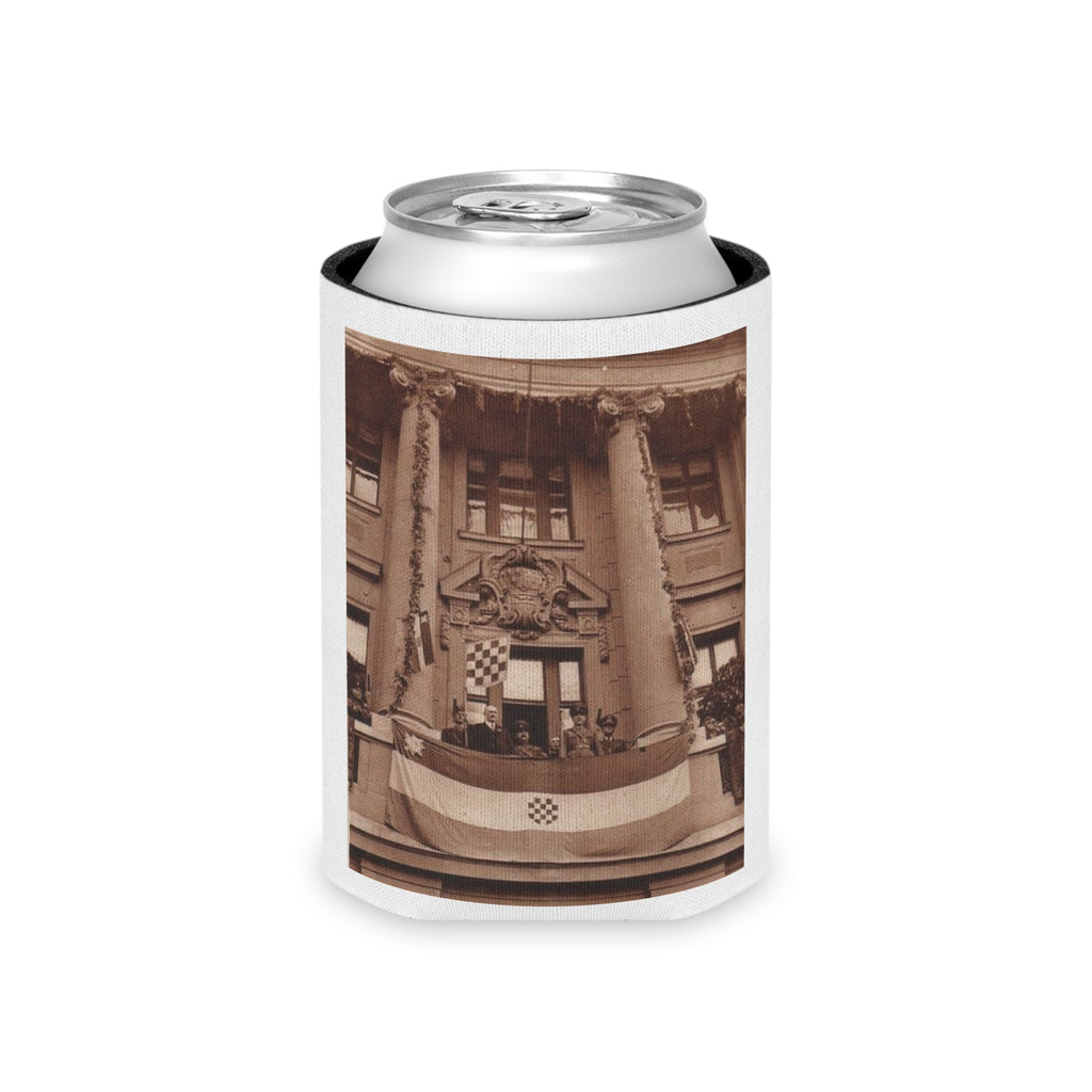 Croatia Flag Can Cooler – Red White Blue Checkered Croatian Emblem
