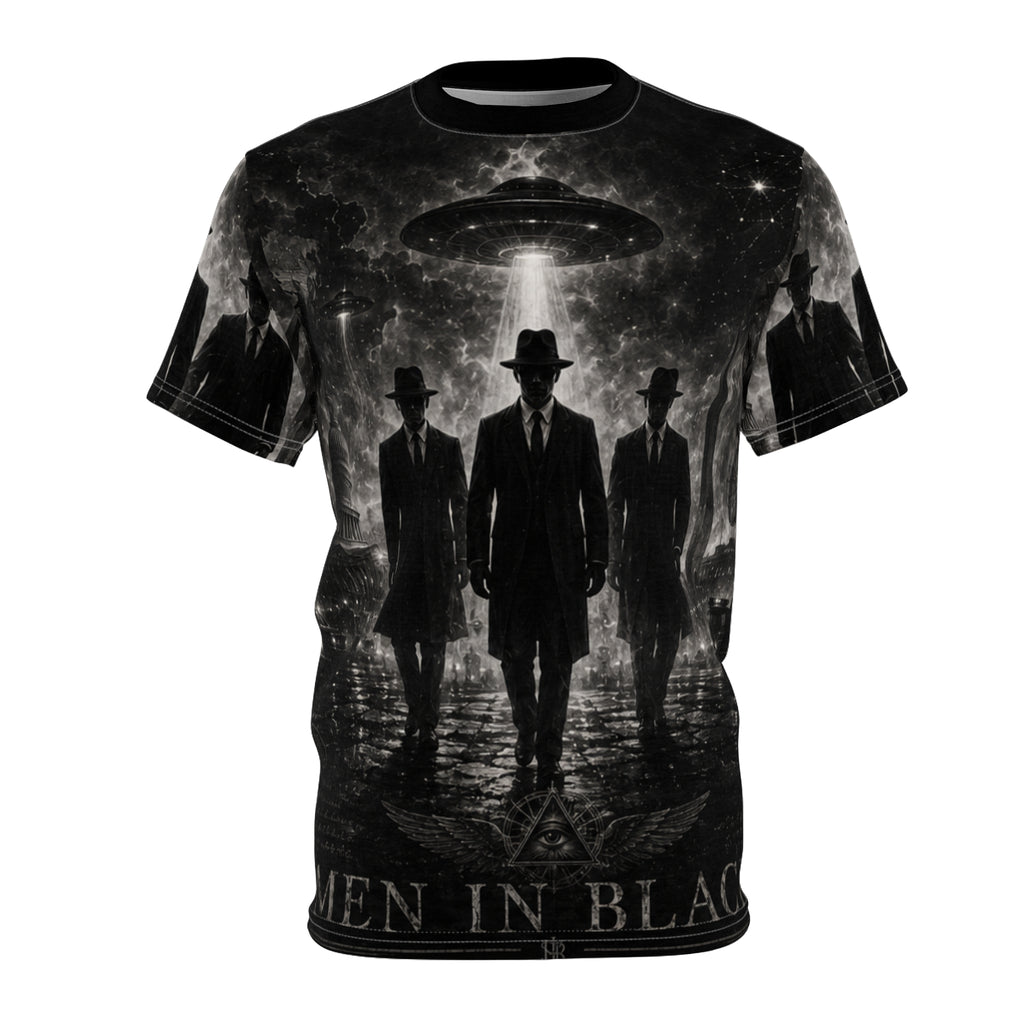 Men in Black Alien Squad All-Over Print Tee — Vintage Sci‑Fi UFO Graphic