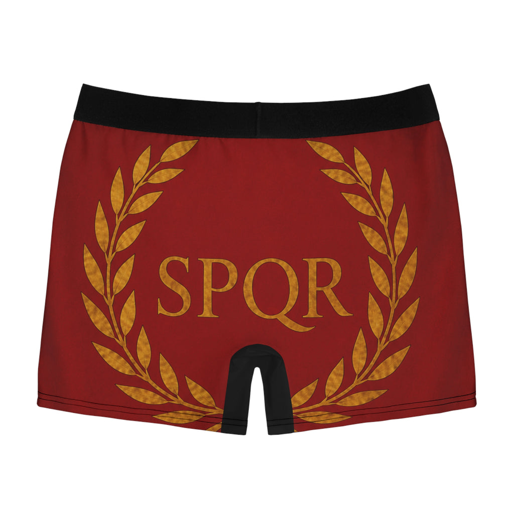 SPQR Roman Laurel Boxer Briefs — Men's Red Athletic Undergarment