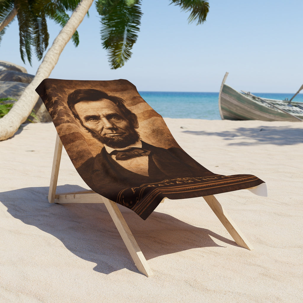 Abraham Lincoln Vintage Portrait Beach Towel