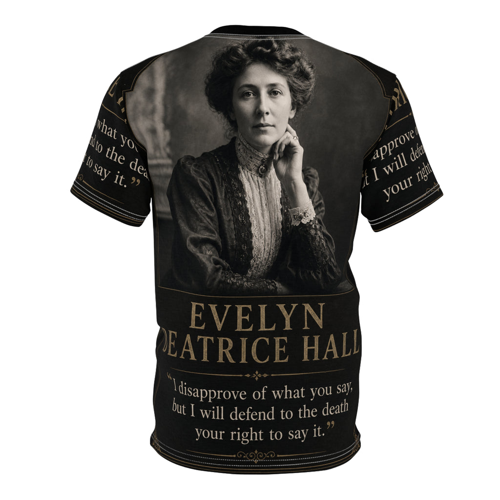 Evelyn Beatrice Hall Portrait Tee — "I disapprove of what you say, but I will defend to the death your right to say it."