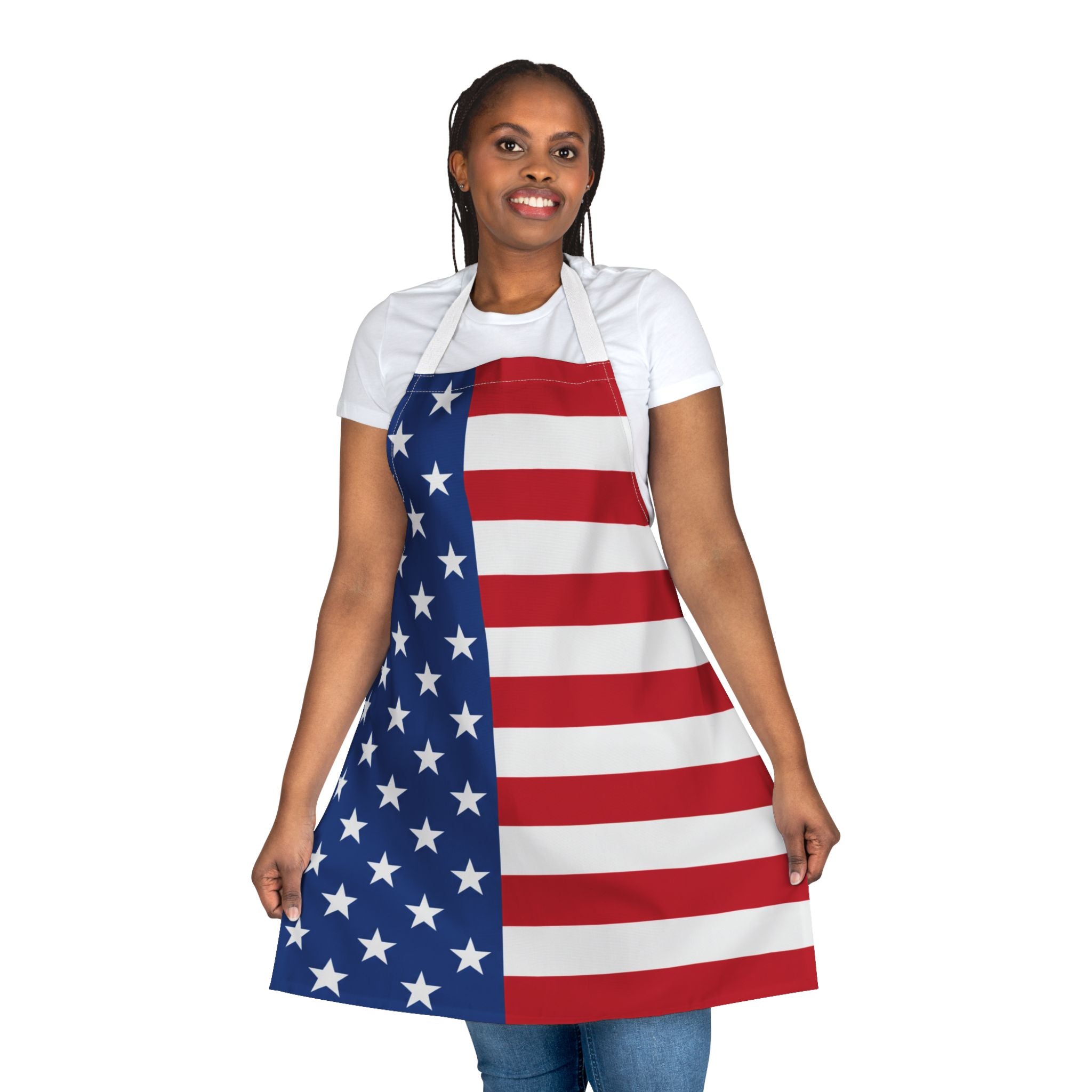 American Flag Apron — Patriotic USA Kitchen Apron for 4th of July, BBQs & Cooking