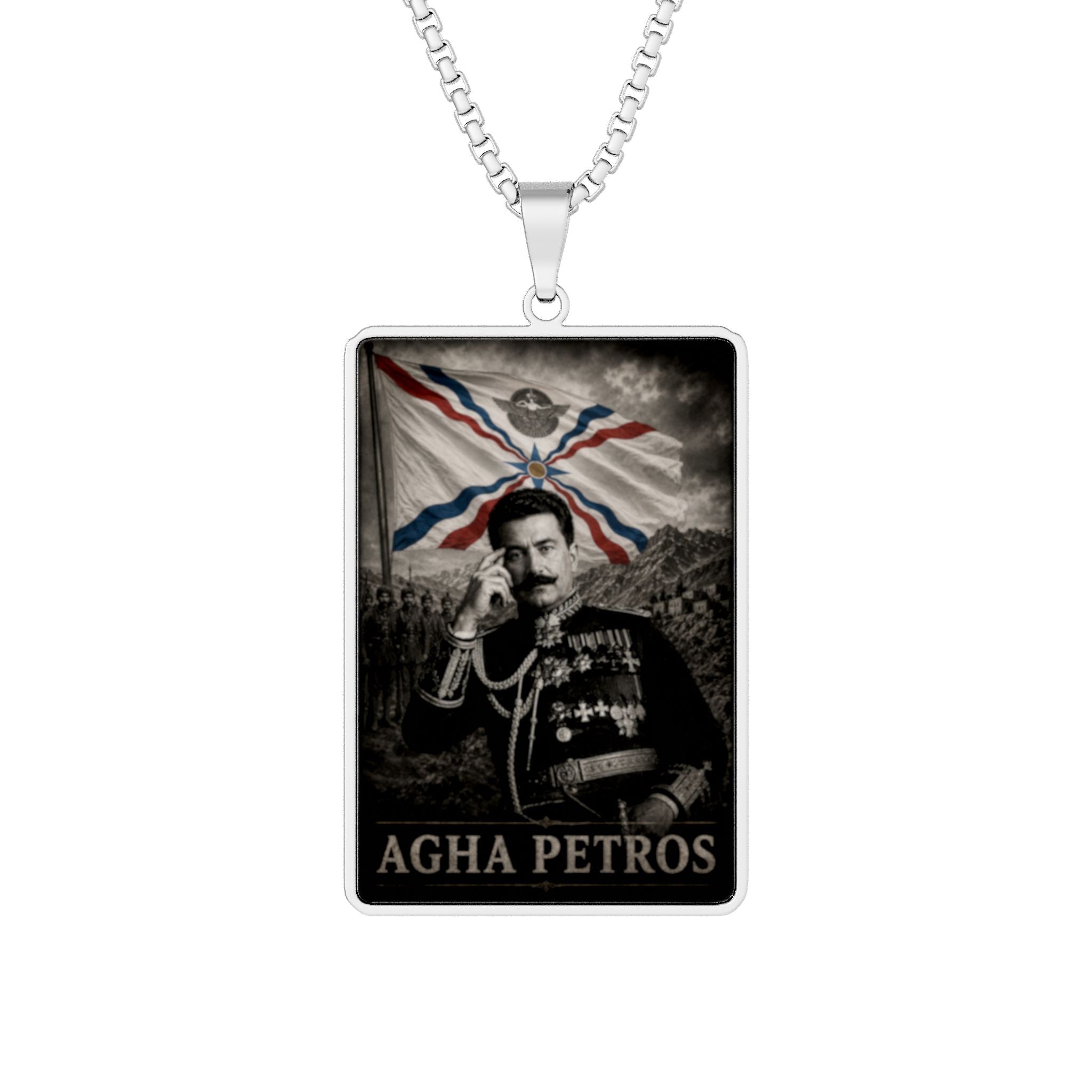 Agha Petros Memorial Pendant Necklace | Assyrian Hero | Personalised  Tag Pendant