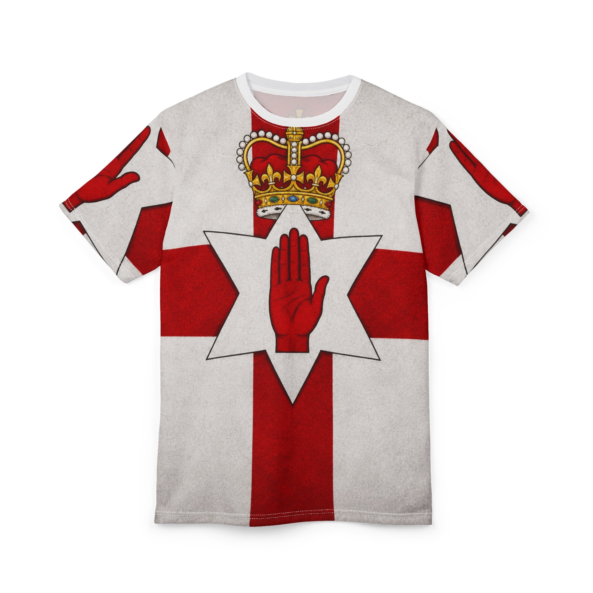Northern Ireland – The Ulster Banner— Red Hand of Ulster Crest All-Over Print Tee