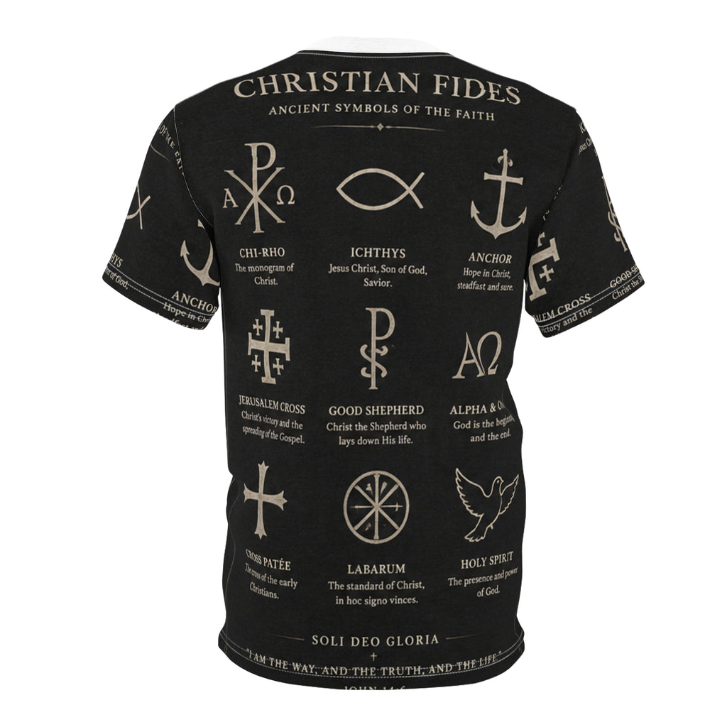 Christian Fides Codex Tee  Black— Ancient Symbols of the Faith
