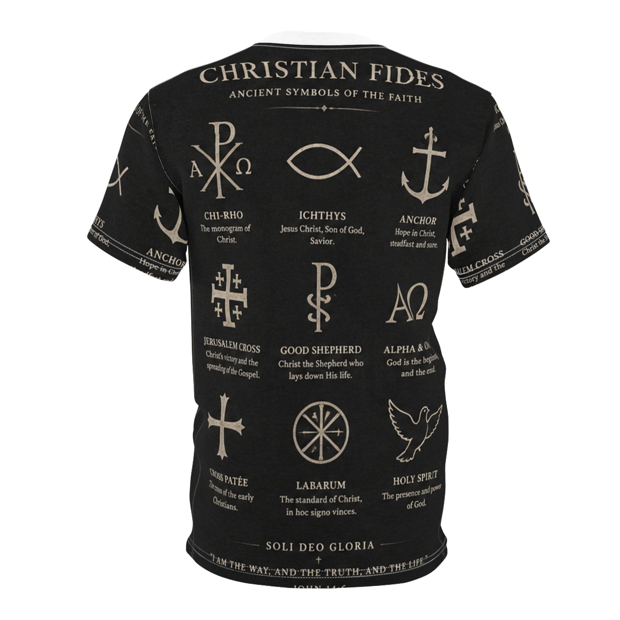 Christian Fides Codex Tee  Black— Ancient Symbols of the Faith