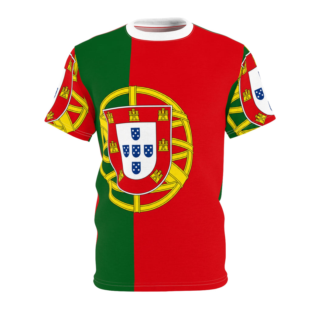 Portugal Flag All-Over Print Tee — Portuguese Crest Soccer Jersey