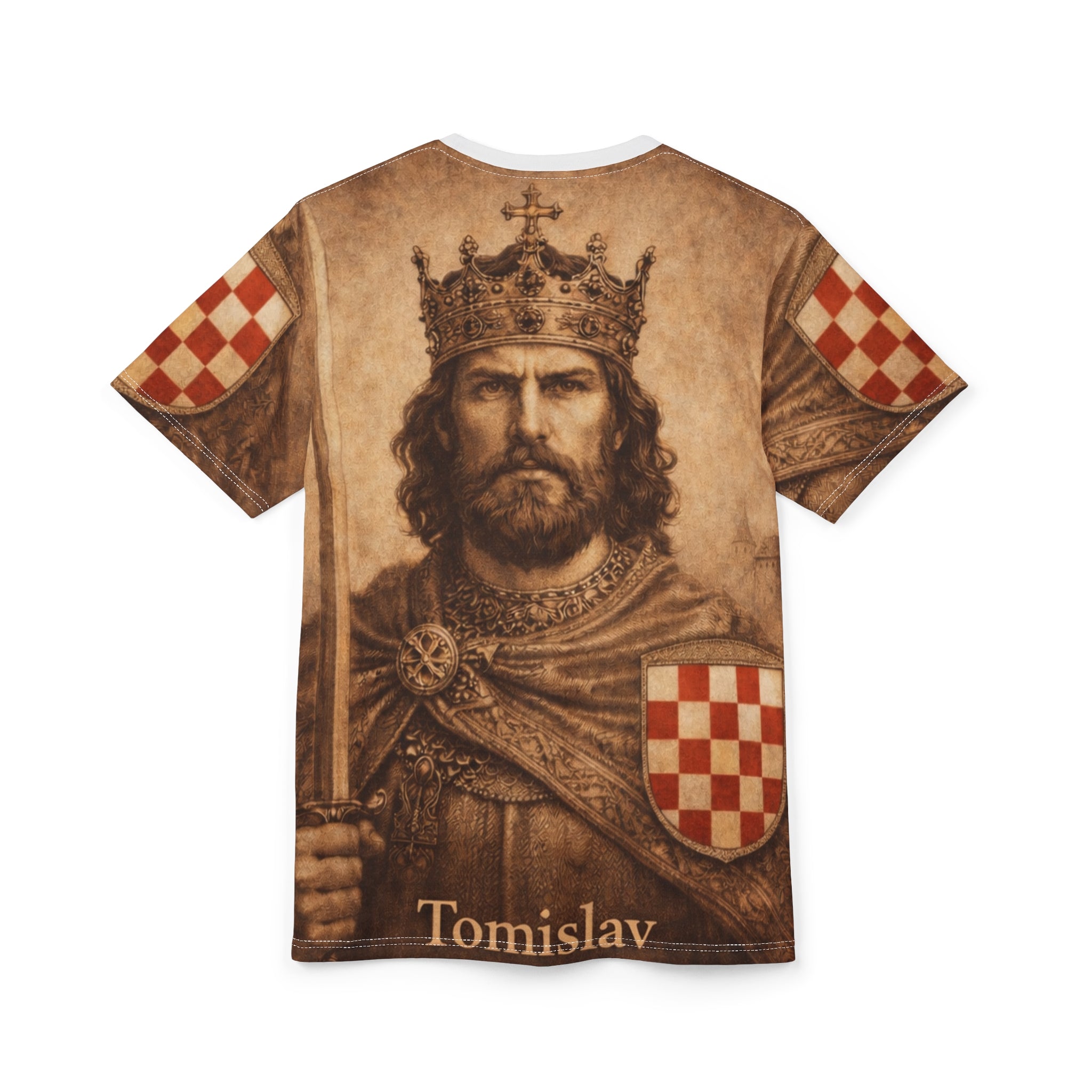 Tomislav King Portrait Tee — Medieval Croatian King All-Over Print Shirt