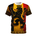 Belgium Lion Flag T‑Shirt — Vintage Belgian Crest All‑Over Print Tee