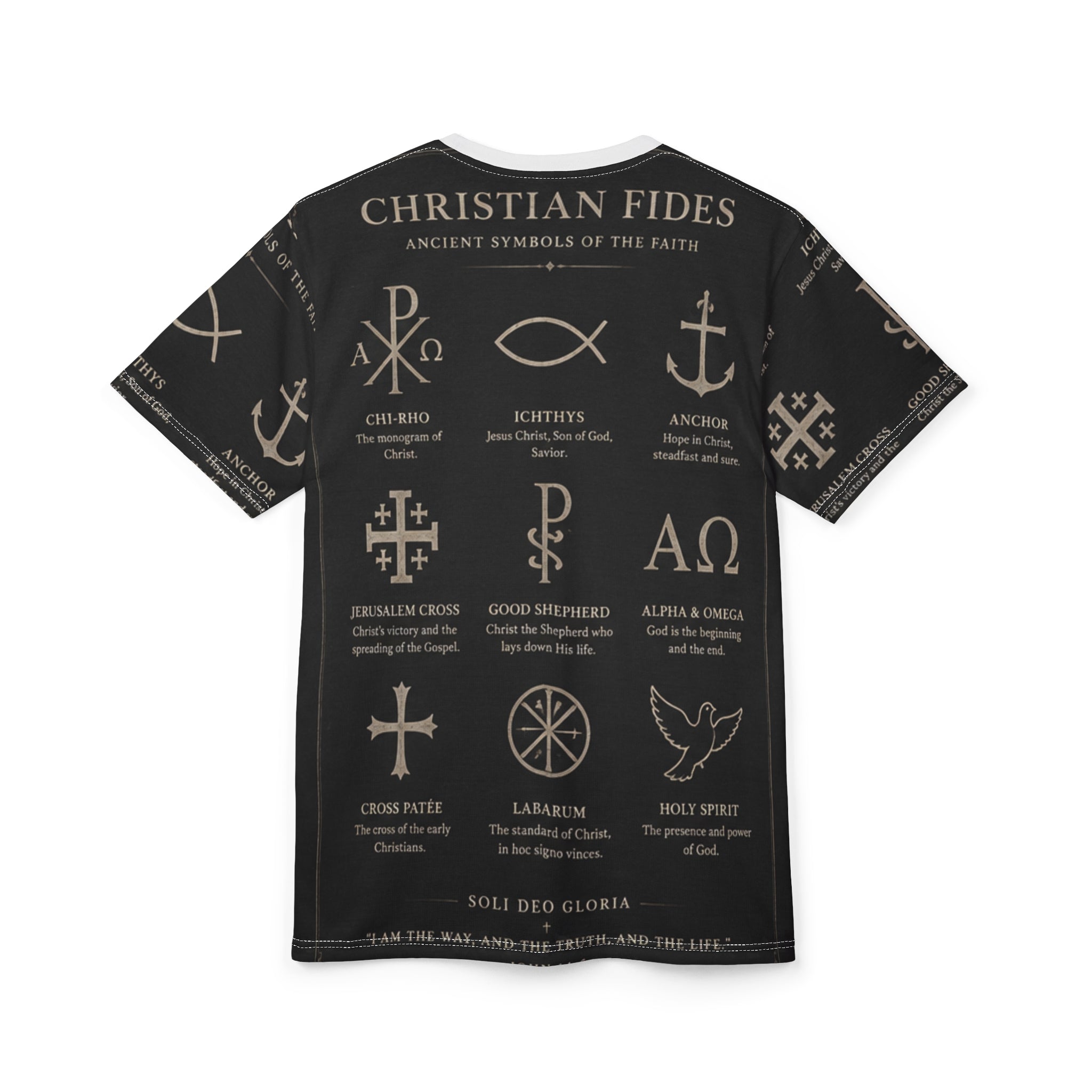 Christian Fides Codex Tee  Black— Ancient Symbols of the Faith
