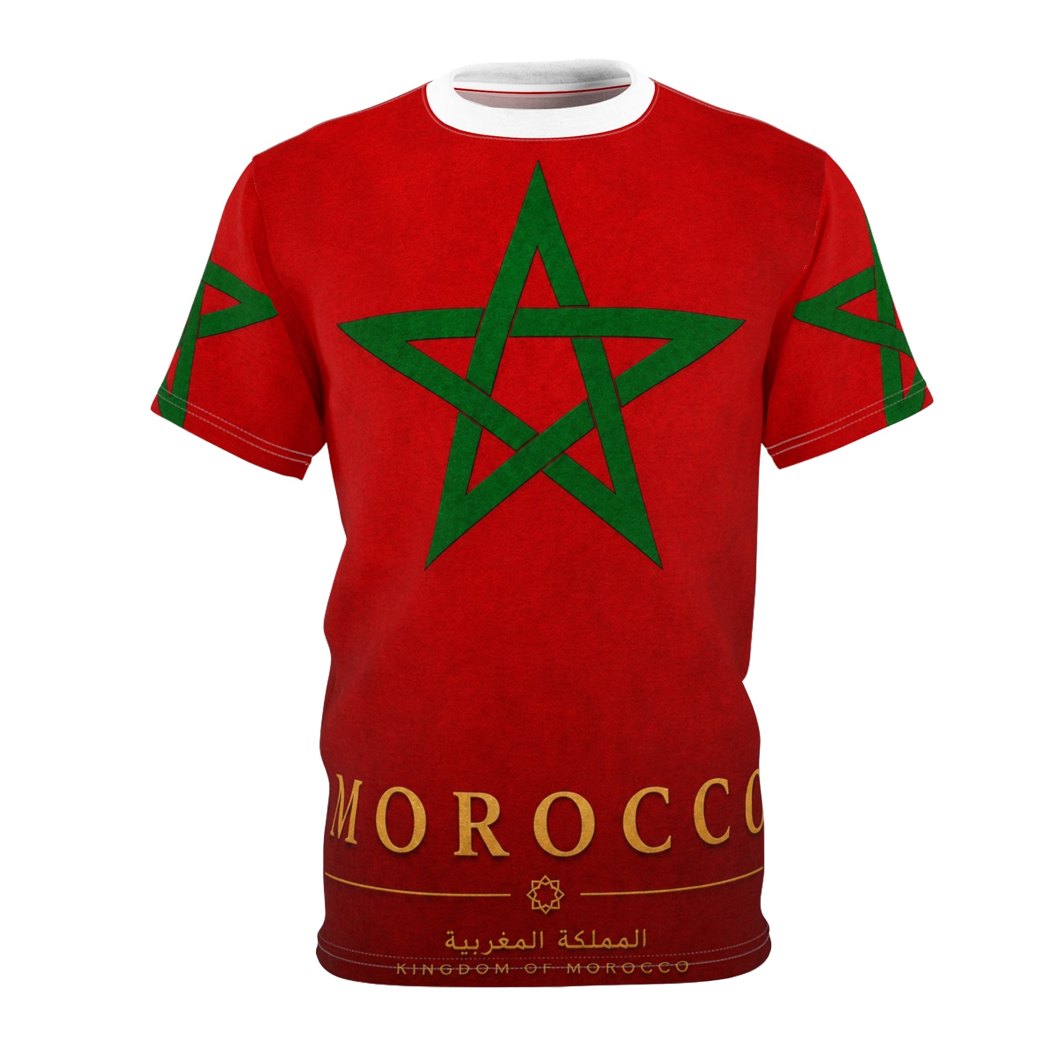 Morocco Flag Tee — Moroccan Pentagram Star All-Over Print Shirt