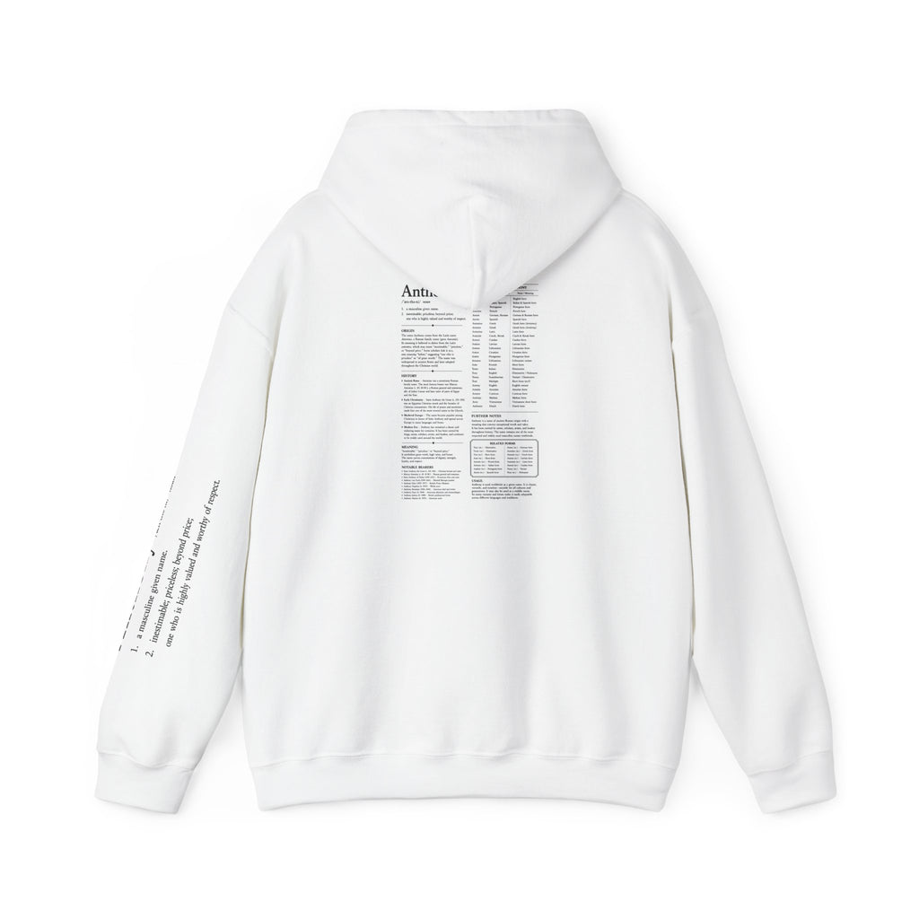 Anthony Personalized Name Hoodie | Minimalist Dictionary Style -Custom Name Gift | History Inspired Apparel