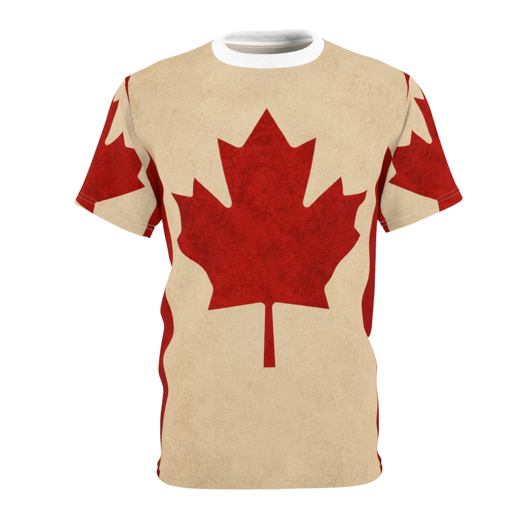 Canadian Maple Leaf Tee — Vintage Red Flag All-Over Print Shirt