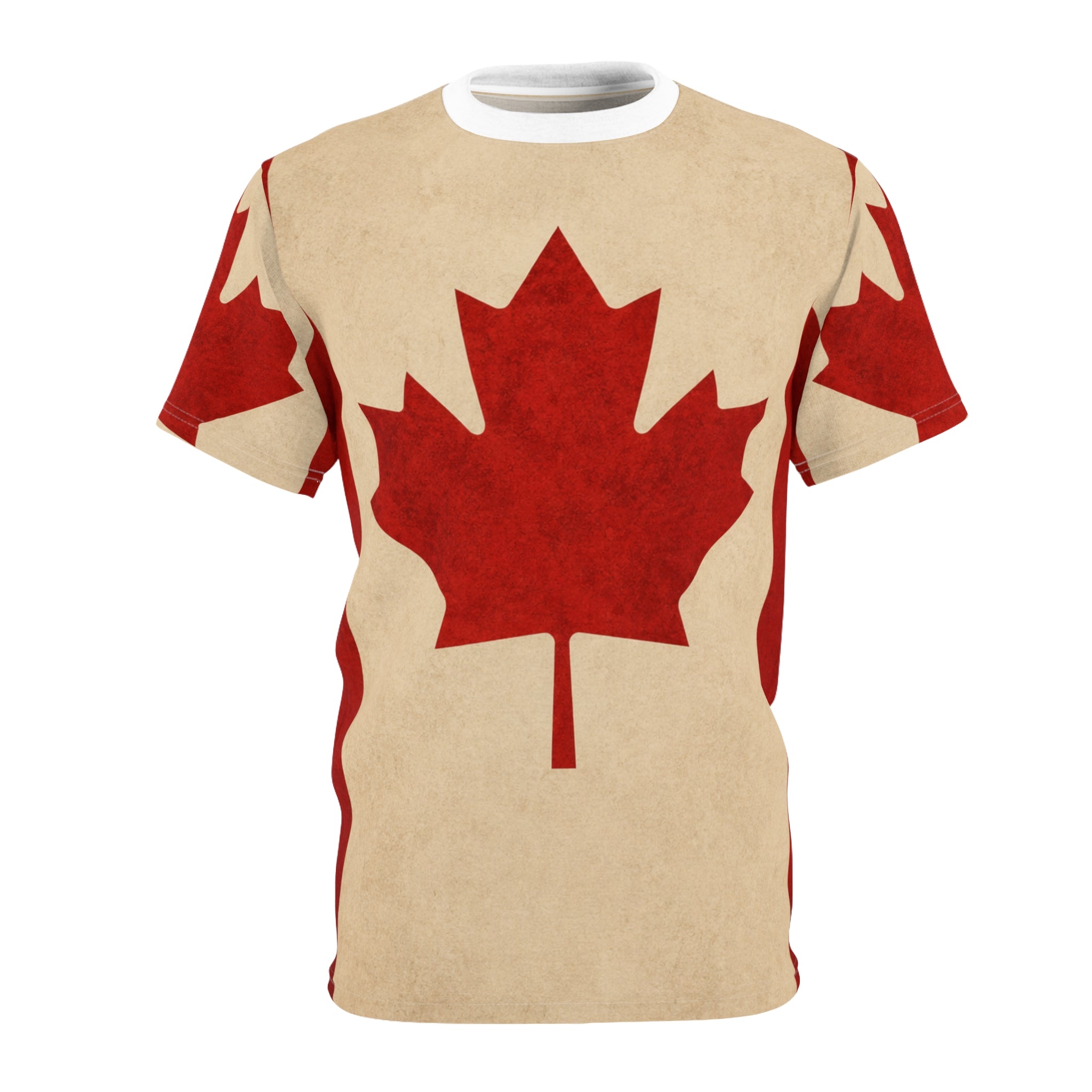 Canadian Maple Leaf Tee — Vintage Red Flag All-Over Print Shirt