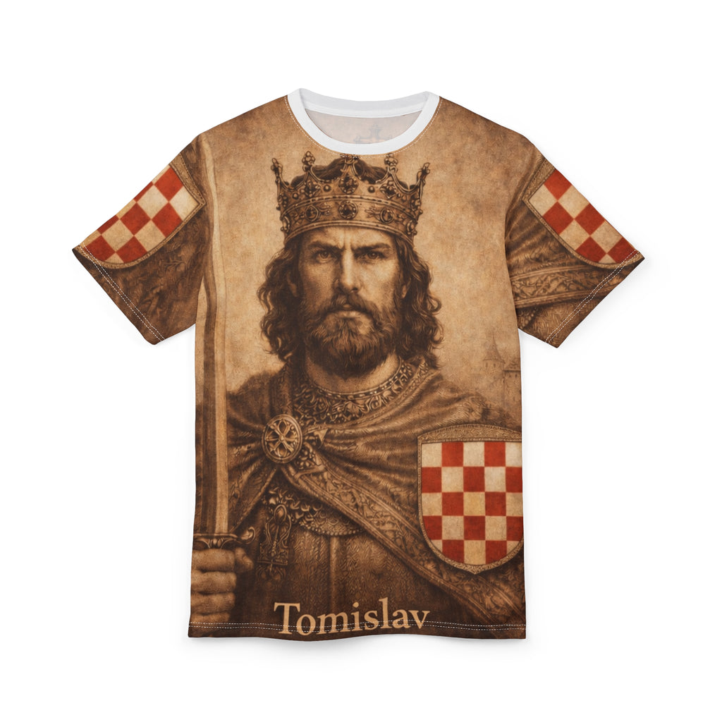 Tomislav King Portrait Tee — Medieval Croatian King All-Over Print Shirt
